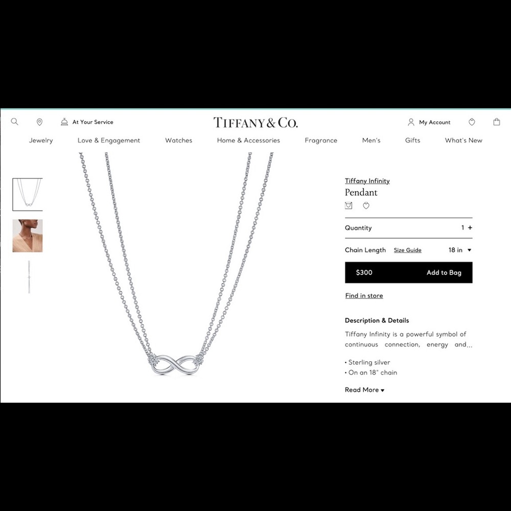 Tiffany Infinity Pendant